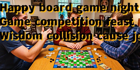 Happy board game night, game competition feast wisdom collision cause joy