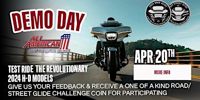 Primaire afbeelding van Demo Day at All American Harley-Davidson