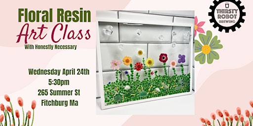 Imagem principal do evento Floral Resin Art Class at the Thirsty Robot Brewing