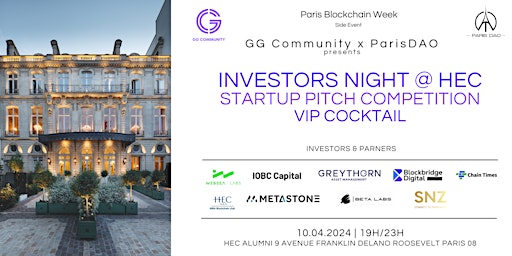 Investors & Web3 Startups |Pitch Competition |VIP Cocktail @ HEC Alumni primary image