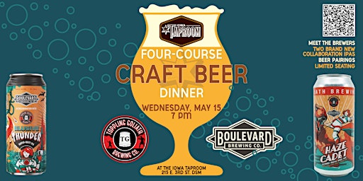 Image principale de Cadet-Thunder Beer Dinner presented by Toppling Goliath & Boulevard Brewing