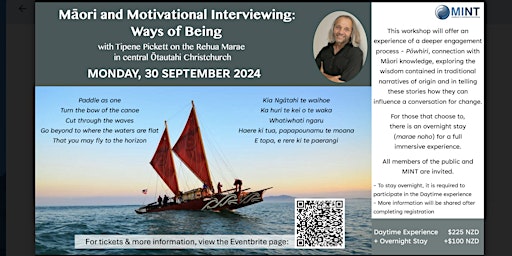 Hauptbild für Maori and Motivational Interviewing: Ways of Being @ Rehua Marae
