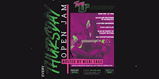 Open Jam Thursday Night at Tony D's Hosted by Nicki Sage primary image