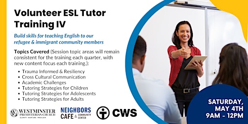 Imagem principal de Volunteer ESL Tutor Training IV