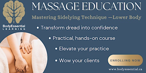 Hauptbild für Sidelying - The Underutilized Position (Massage Therapy CEC)