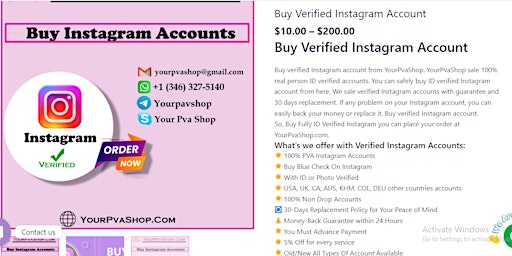 Primaire afbeelding van Buy Verified Instagram Account: Boost Your Influence Now!