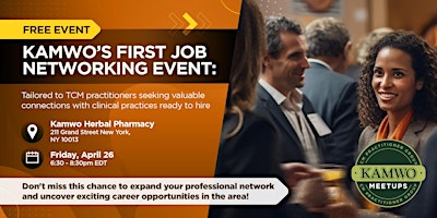 Primaire afbeelding van Kamwo's Exclusive Job Networking Event: Connecting with TCM Professionals