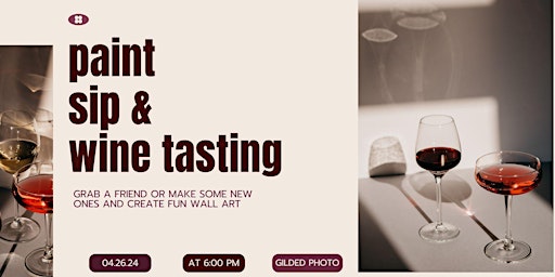 Imagem principal de Paint, Sip and wine tasting