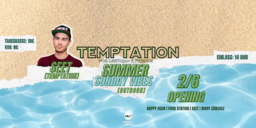 Immagine principale di Temptation SUMMER SUNDAY VIBES OPENING, 2.6.24 w/ Seet Puls Club Münster 
