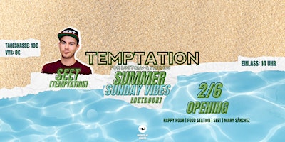 Temptation SUMMER SUNDAY VIBES OPENING, 2.6.24 w/ Seet Puls Club Münster primary image