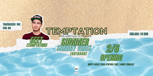 Imagem principal de Temptation SUMMER SUNDAY VIBES OPENING, 2.6.24 w/ Seet Puls Club Münster