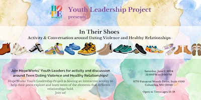 Imagem principal do evento In Their Shoes: Activity and Conversation around Teen Dating Relationships