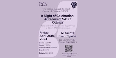 Primaire afbeelding van A Night of Celebration: 40 Years of SASC Ottawa
