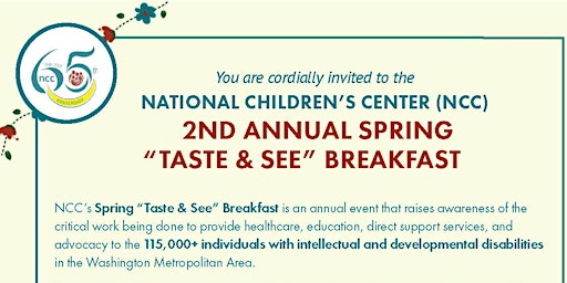 Primaire afbeelding van National Children's Center (NCC) 2nd Annual Spring Breakfast