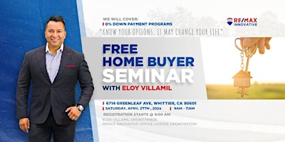 Imagen principal de HOME BUYER SEMINAR! LEARN THE IN'S & OUT'S OF HOMEBUYING!