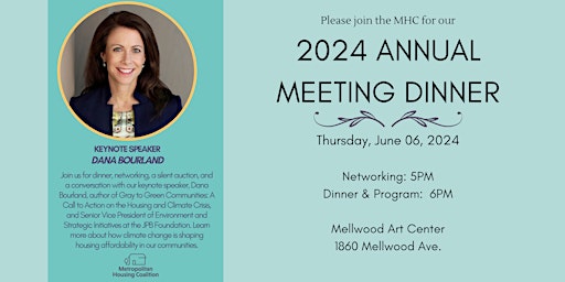 2024  Metropolitan Housing Coalition Annual Meeting Dinner primary image