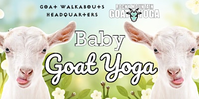 Primaire afbeelding van Baby Goat Yoga - April 28th (GOAT WALKABOUTS HEADQUARTERS)