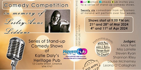 Comedy Competition In Memory Of LesleyAnne Liddane primary image
