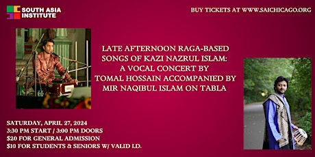 A Vocal Concert by Tomal Hossain accompanied by Mir Naqibul Islam on tabla