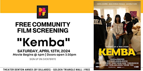 FREE COMMUNITY FILM SCREENING OF "KEMBA"