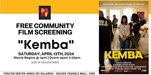 FREE COMMUNITY FILM SCREENING OF "KEMBA" primary image