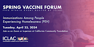 Hauptbild für ICLAC Spring Vaccine Forum - In-Person | Foro de Vacunación de Primavera