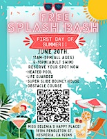 Imagem principal do evento Copy of FREE Splash Bash!