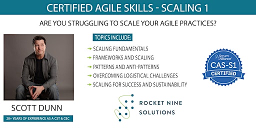 Scott Dunn | Online | Agile Skills Scaling -1 | CAS-S1 | June 19 - 20 primary image