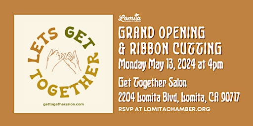 Imagem principal do evento Grand Opening & Ribbon Cutting: Get Together Salon