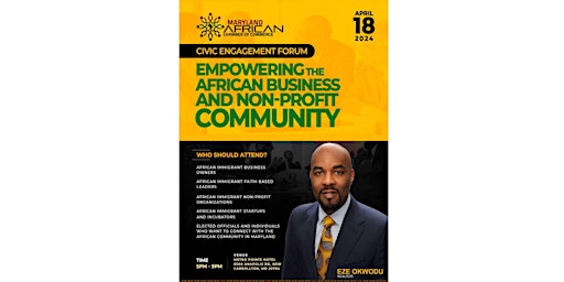 Imagen principal de Maryland African Chamber of Commerce, Civic Engagement Forum