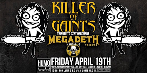 Ozzy Tribute Killer of Giants & Megadeth Tribute Hangar 18 primary image