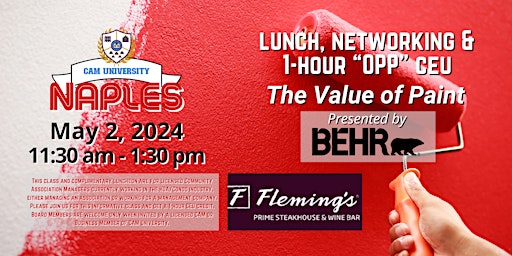 Primaire afbeelding van CAM U NAPLES Complimentary Lunch and 1-Hr OPP CEU at Fleming's