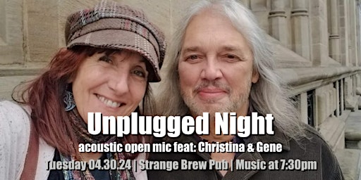 Imagem principal de Unplugged Night acoustic open mic feat: Christina & Gene