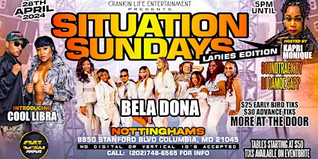 SITUATION SUNDAYS - BELA DONA - LADIES EDITION