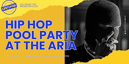 Imagem principal de SUNDAY'S FREE ENTRY ARIA'S HIP HOP POOL PARTY *FREE DRINKS FOR ALL LADIES*