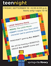 LEGO Mania Teen Night primary image