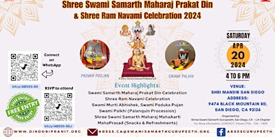 Imagen principal de Shree Swami Samarth Maharaj Prakat Din & Shree Ram Navami Celebration 2024