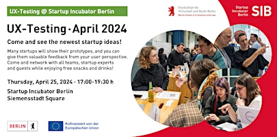 Primaire afbeelding van UX-Testing at the Startup Incubator Berlin - April 2024