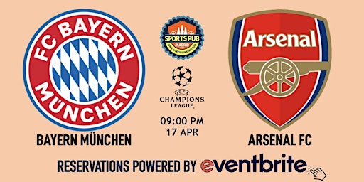 Imagem principal do evento Bayern Munich v Arsenal  | Champions League - Sports Pub La Latina