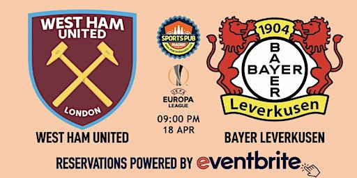 Image principale de West Ham United v Bayer Leverkusen | Europa League - Sports Pub La Latina