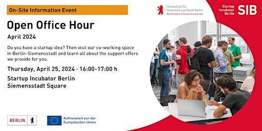 Hauptbild für Do you have a startup idea? Come to the Open Office Hour - April 2024