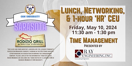 CAM U SARASOTA Complimentary Lunch and 1-Hr HR CEU  at Rodizio Grill primary image