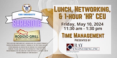 CAM U SARASOTA Complimentary Lunch and 1-Hr HR CEU  at Rodizio Grill