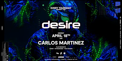 Desire (Your Weekly Thursday After Party) primary image