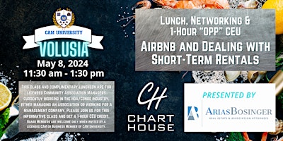 CAM U VOLUSIA COUNTY Complimentary Lunch and 1-Hr OPP  CEU at Chart House