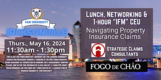 Immagine principale di CAM U JACKSONVILLE Complimentary Lunch and 1-Hr IFM  CEU at Fogo de Chao 