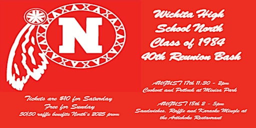 Primaire afbeelding van Wichita North High  Class of 1984 40th Reunion - Let's Make some Memories!