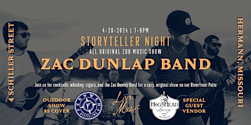 Imagen principal de Storyteller Night: All Original Live Music with the Zac Dunlap Band