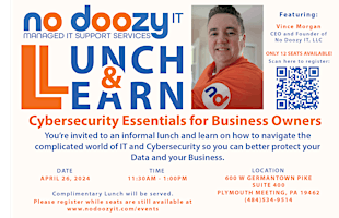 No Doozy IT Lunch and Learn - Cybersecurity Essentials for Business Owners primary image