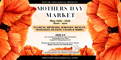 Imagen principal de Artisan Market - Mothers Day - Denver Yoga Social